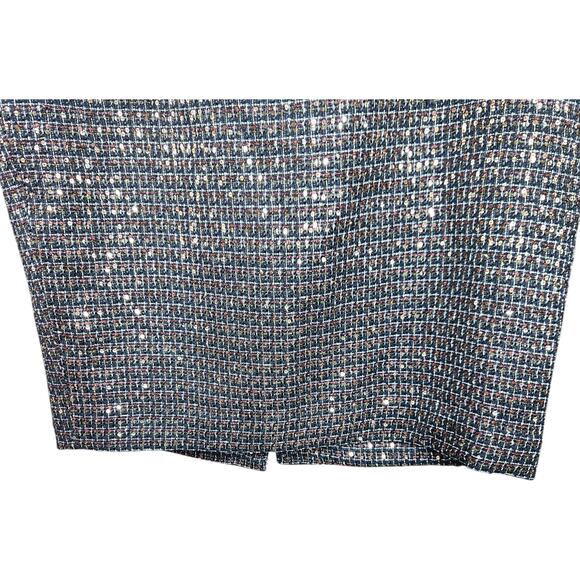 The Limited Women’s Black and Metallic Tweed Pencil Skirt Size‎ 8 Faux Leather - Picture 3 of 11